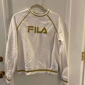 FILA chic white and gold sweatshirt, size small
